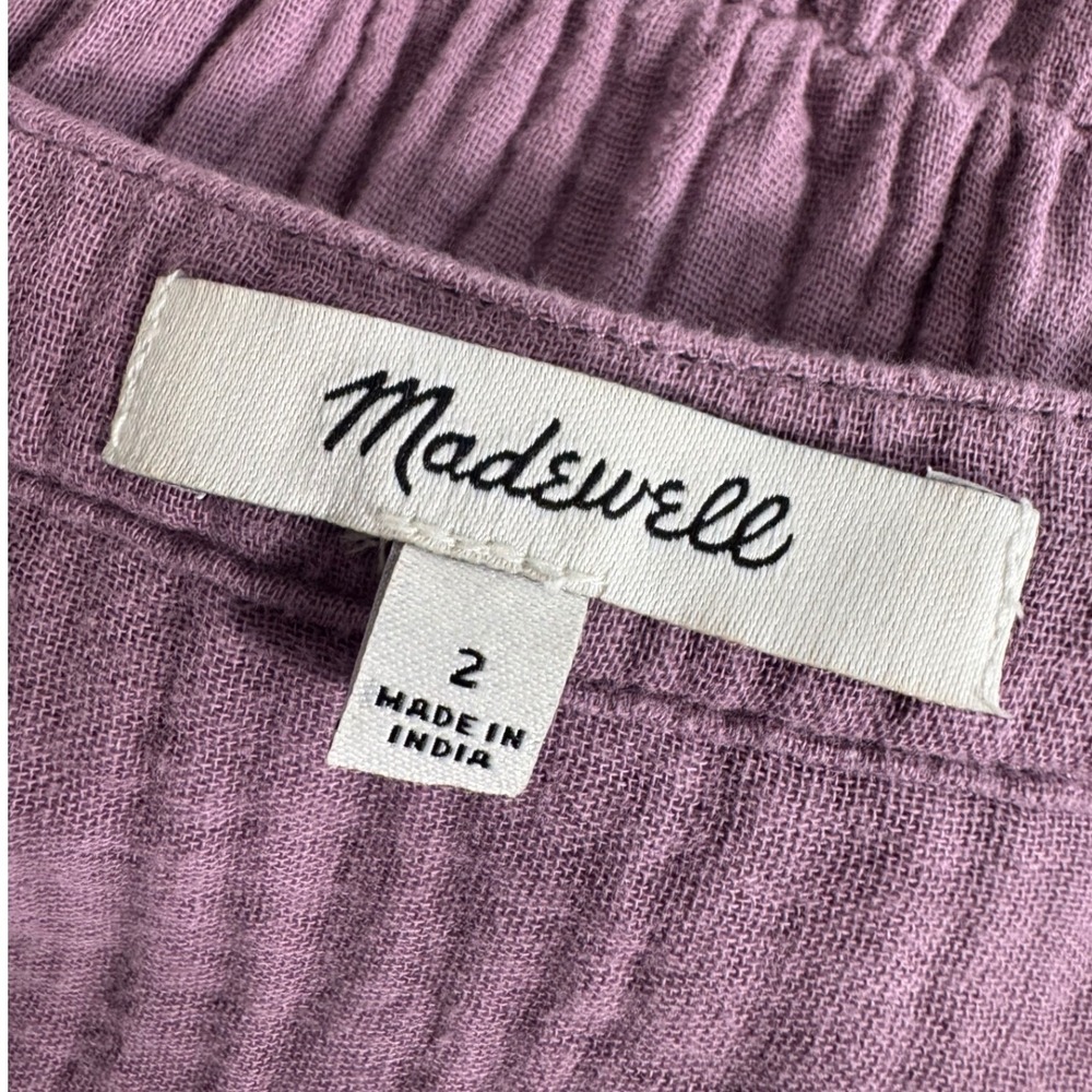 Madewell Lightspun Gauze Button Front Tiered Midi Dress Antique Purple Sz 2 - Picture 3 of 11